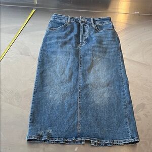 Prada Classic Blue Denim Midi Skirt